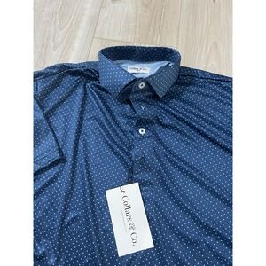 Collars and Co  Collar Polo Geometric Pattern Size S Polka Dot